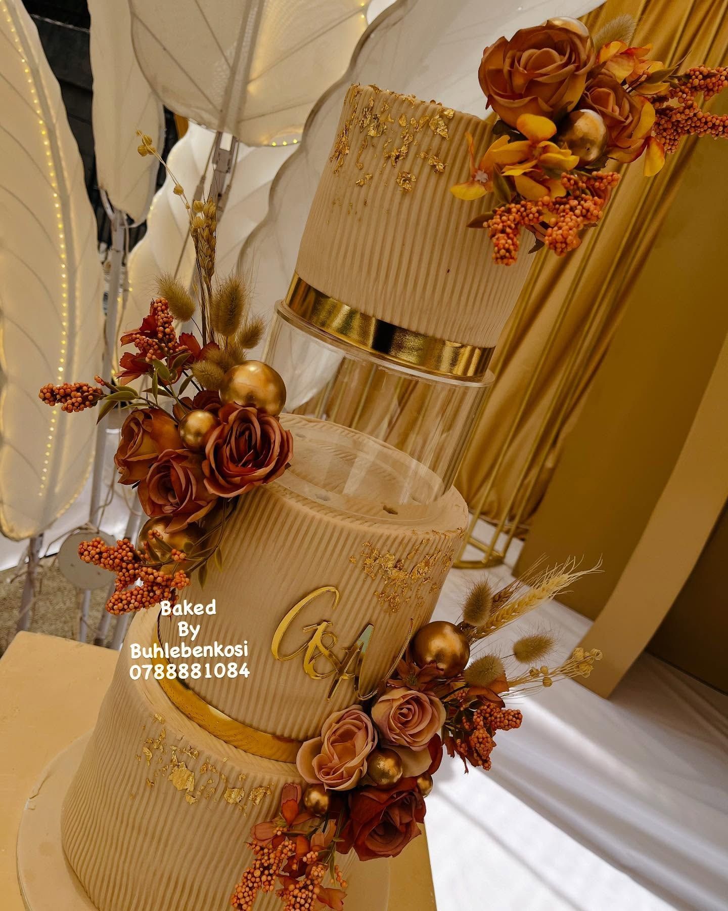 Gold Bloom Tier by Baked by Buhlenkosi