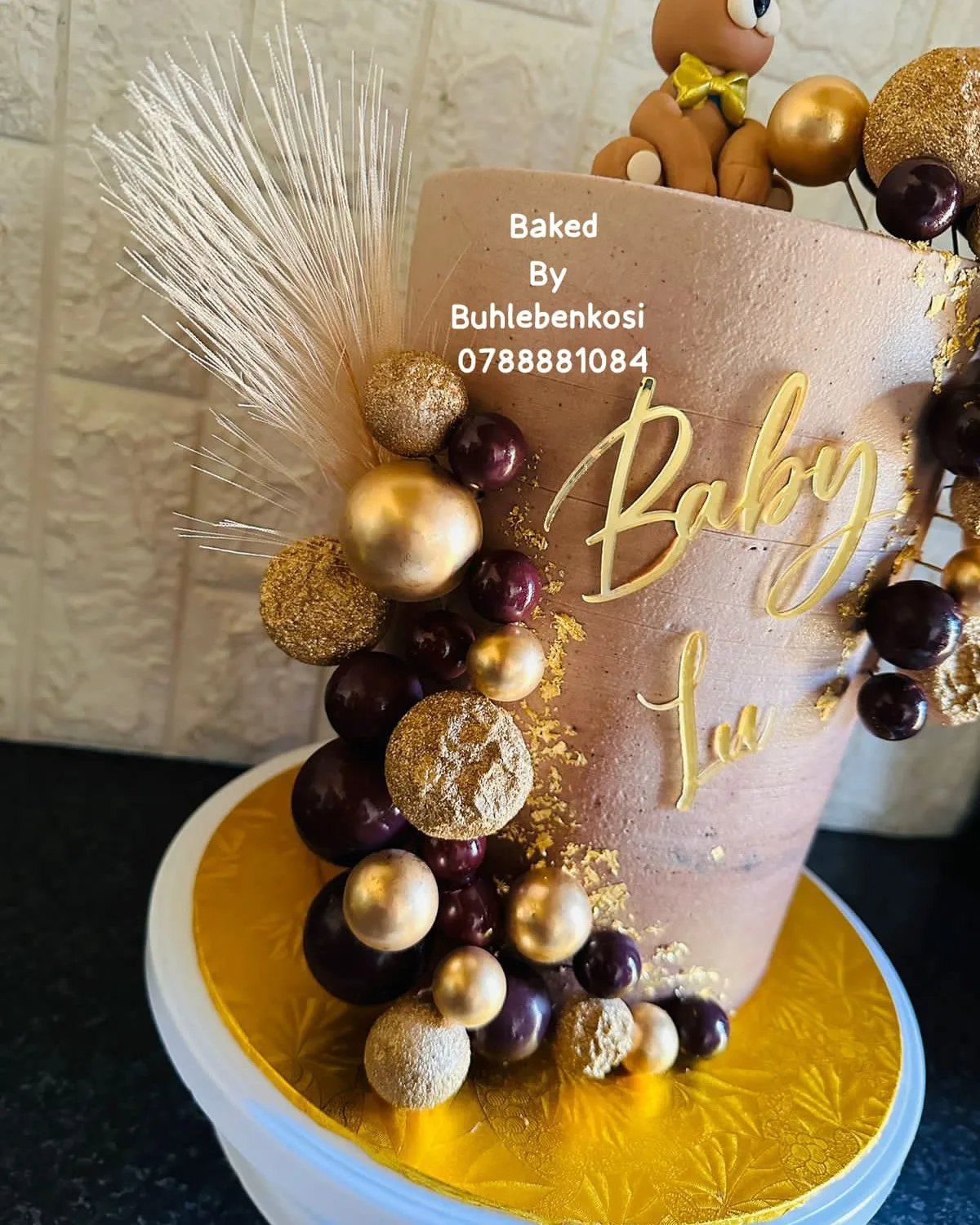 Golden Sphere Cake by Baked by Buhlenkosi