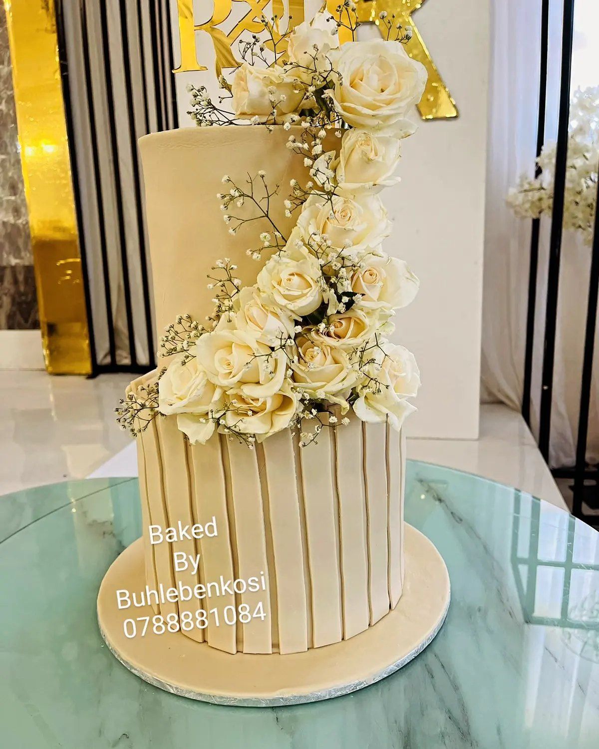 Ivory Opulence Cake by Baked by Buhlenkosi