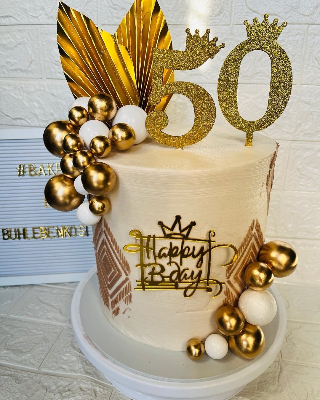 Golden Fifty Cake by Baked by Buhlenkosi