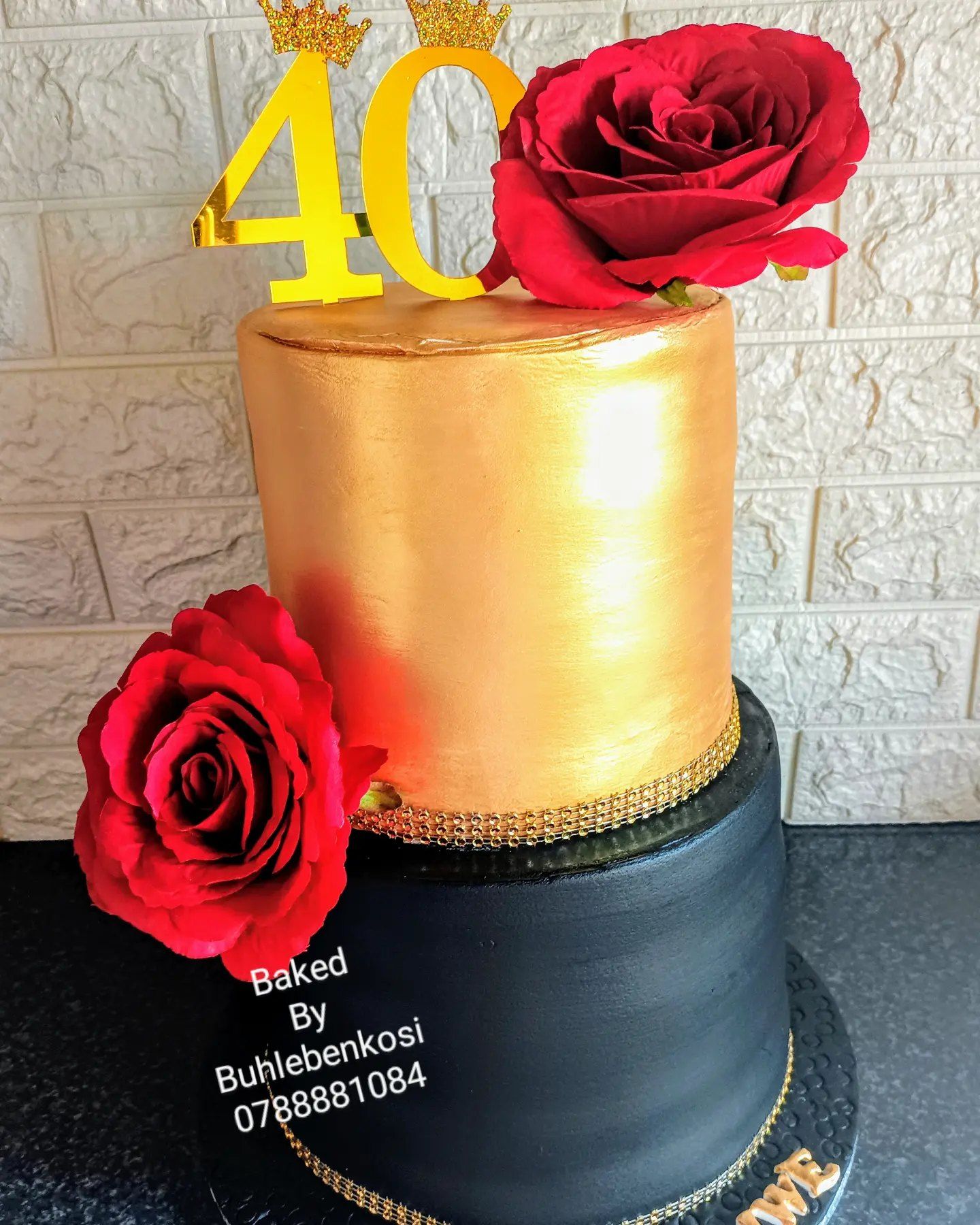 Midnight Rose Cake by Baked by Buhlenkosi